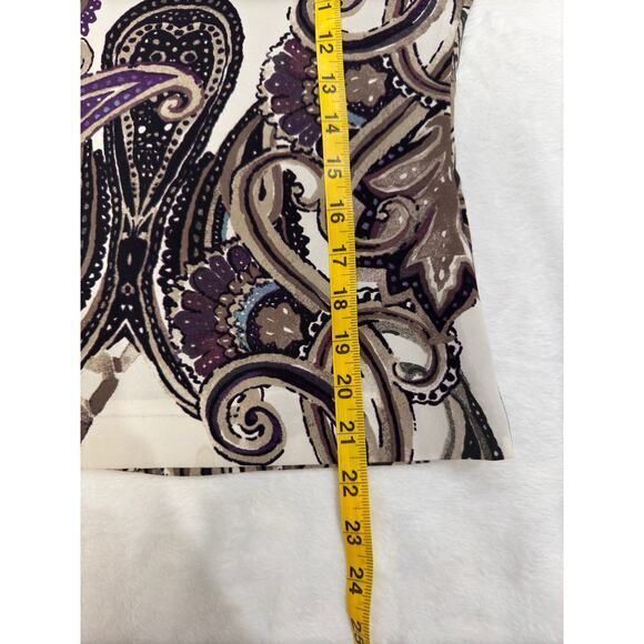 Chicos Womens Sz 0 Cardigan Blazer Purple Paisley Kaila Open Front Leopard Trim - Picture 10 of 11